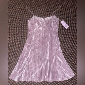 Lilac crushed velvet dress